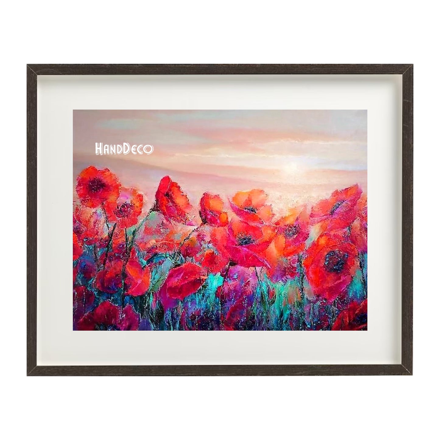 Mohnblumen bei Sonnenuntergang Kreuzstich Vorlage