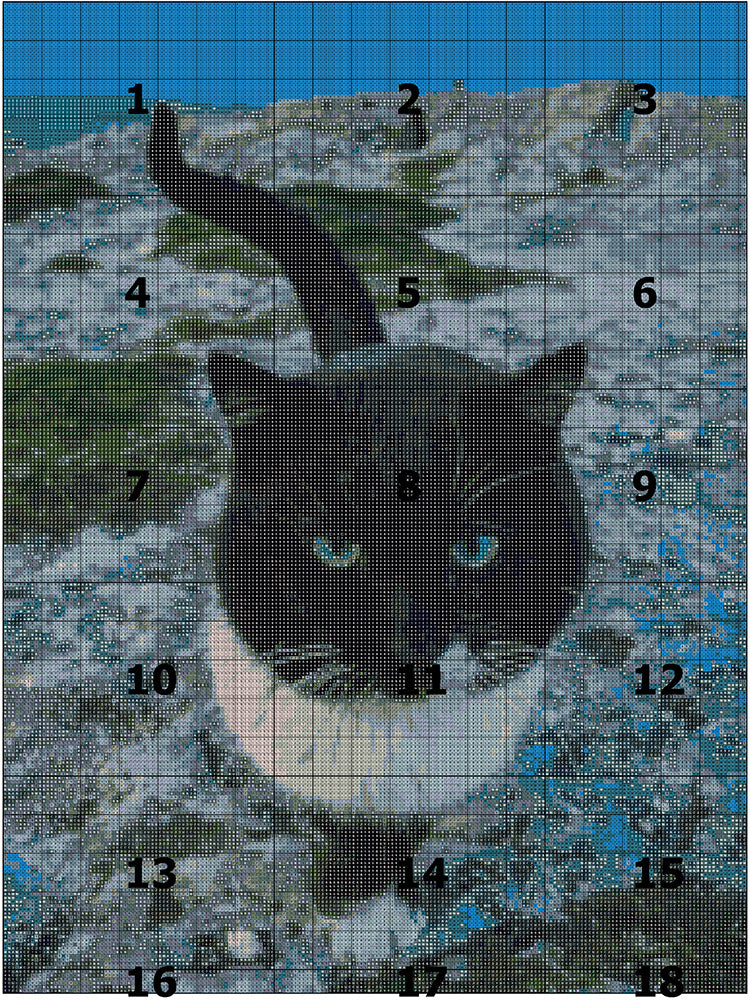 Katze 4 Kreuzstich Vorlage