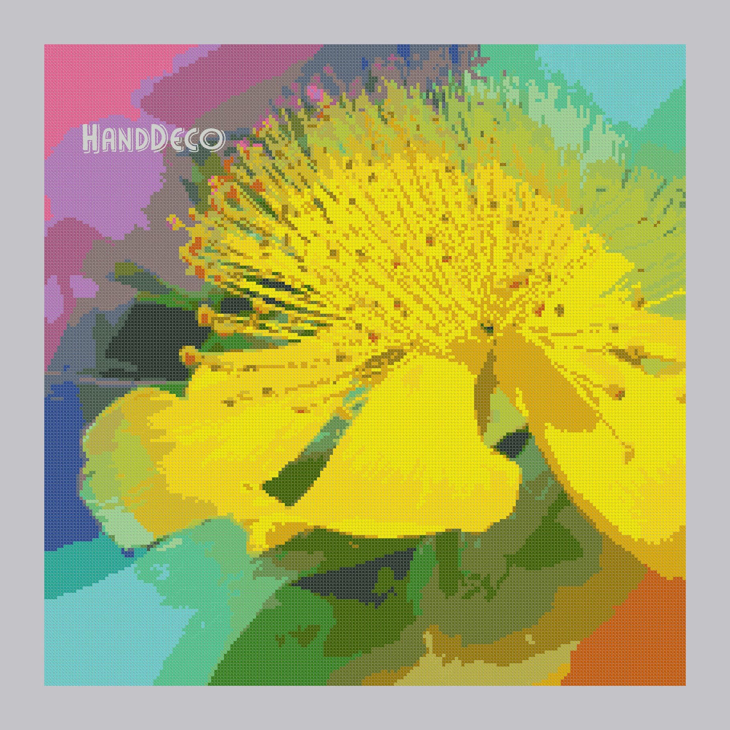 Bunte Blumenstimmung Kreuzstich Vorlage