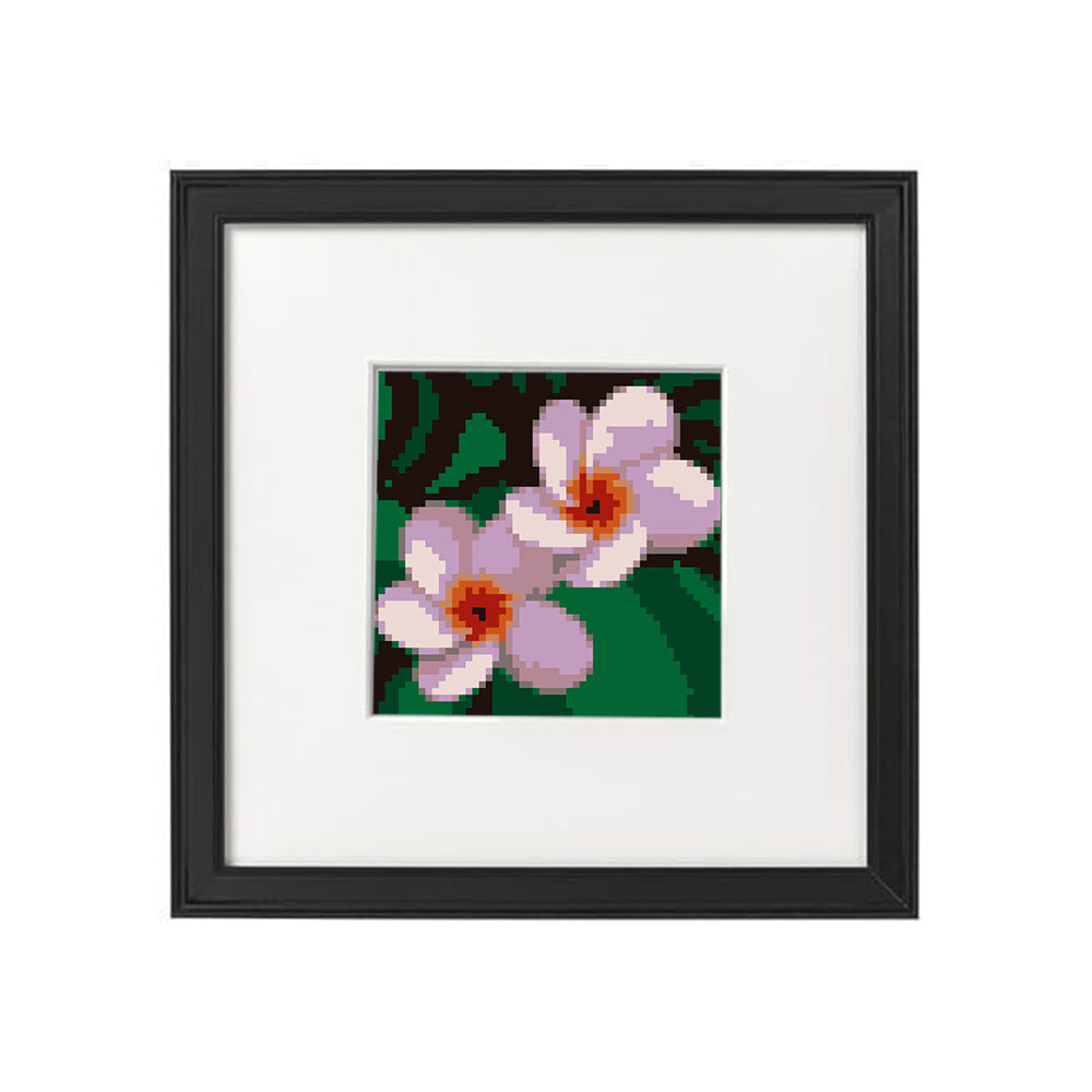 Plumeria Lila Kreuzstich