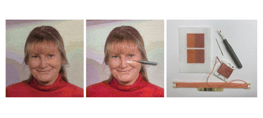 Porträt nach Foto sticken 6-fädigen garn durch 2-fädig 3-fädig 4-fädig mischen