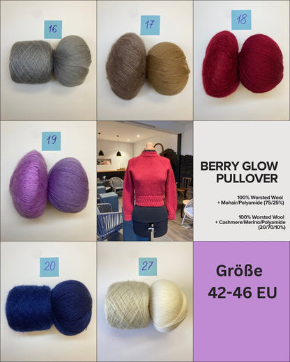 Berry Glow Pullover - Smart Mix Garn-Set Gr. 42-46 EU
