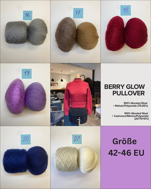 Berry Glow Pullover - Smart Mix Garn-Set Gr. 42-46 EU