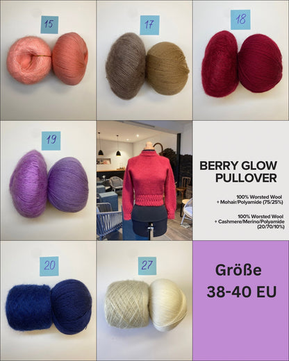 Berry Glow Pullover - Smart Mix Garn-Set Gr. 38-40 EU