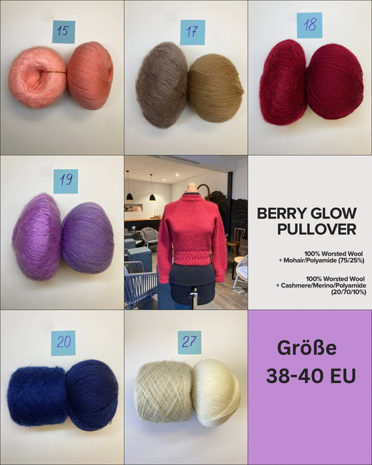 Berry Glow Pullover - Smart Mix Garn-Set Gr. 38-40 EU