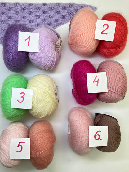 Mini Tuch  – Quadrate ohne Spannfäden - Garnset