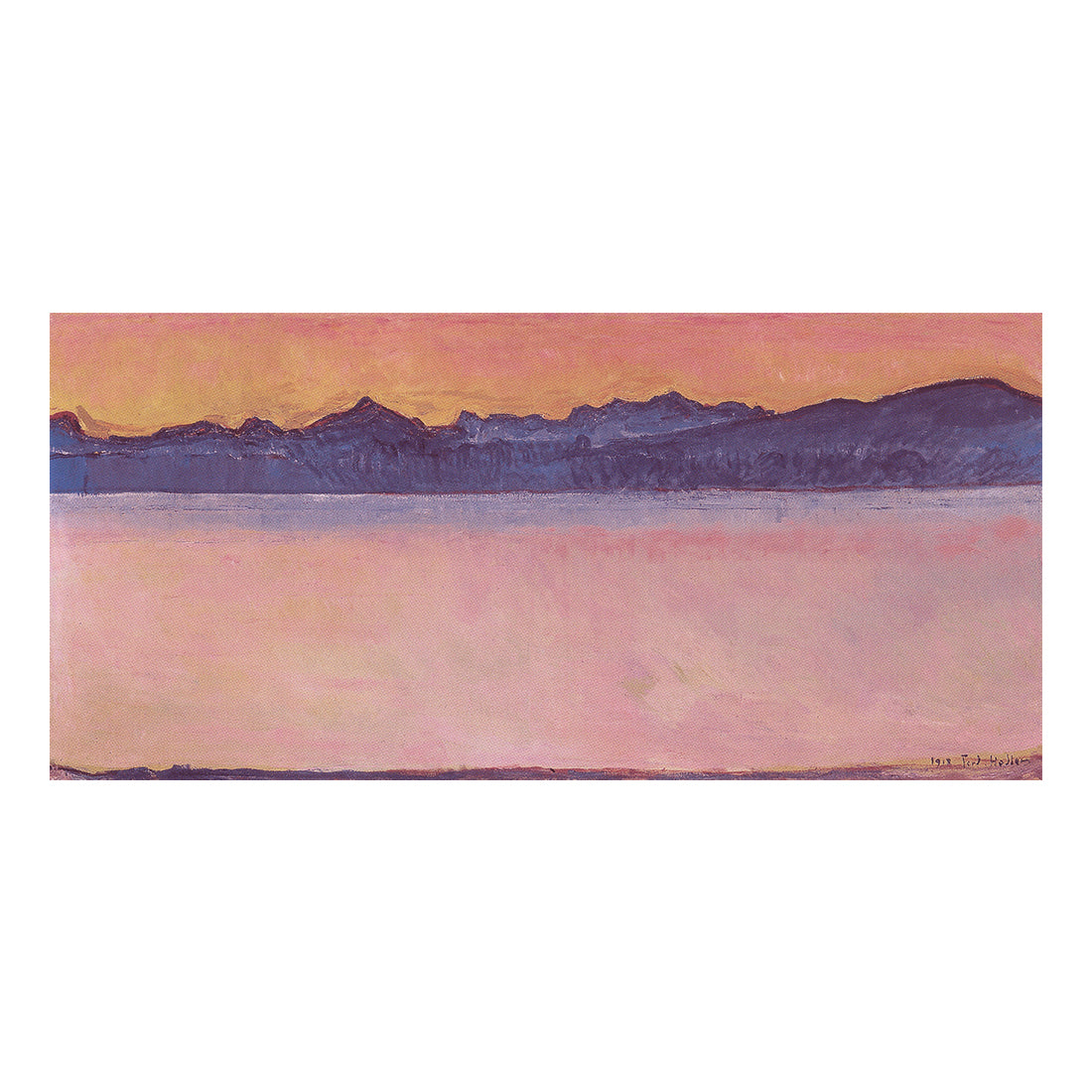 Genfersee mit Mont Blanc im Morgenrot, 1918 nach Ferdinand Hodler