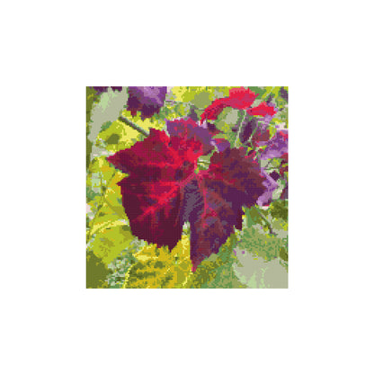 Herbst Weinblatt Kreuzstich Vorlage